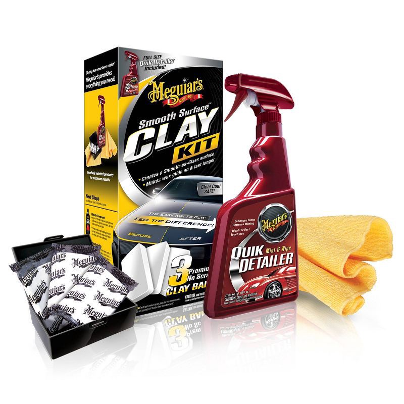 slide 2 of 8, Meguiars 16oz Smooth Surface Clay Kit: Auto Clay Bar for Car Detailing, Removes Dirt, Scented Automotive Cleaning Kit, 16 oz