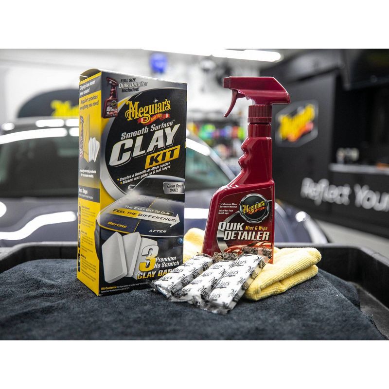 slide 3 of 8, Meguiars 16oz Smooth Surface Clay Kit: Auto Clay Bar for Car Detailing, Removes Dirt, Scented Automotive Cleaning Kit, 16 oz