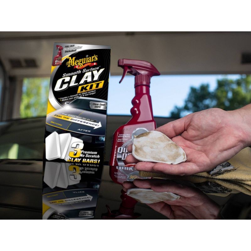 slide 4 of 8, Meguiars 16oz Smooth Surface Clay Kit: Auto Clay Bar for Car Detailing, Removes Dirt, Scented Automotive Cleaning Kit, 16 oz