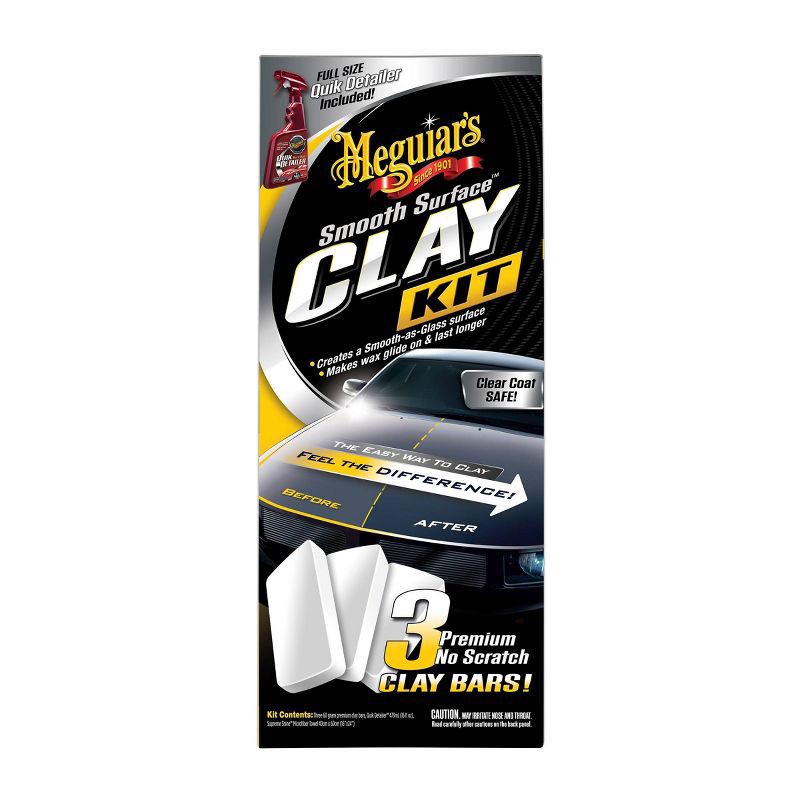 slide 7 of 8, Meguiars 16oz Smooth Surface Clay Kit: Auto Clay Bar for Car Detailing, Removes Dirt, Scented Automotive Cleaning Kit, 16 oz
