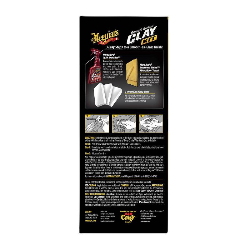 slide 8 of 8, Meguiars 16oz Smooth Surface Clay Kit: Auto Clay Bar for Car Detailing, Removes Dirt, Scented Automotive Cleaning Kit, 16 oz