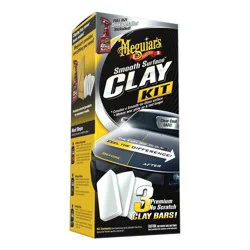 Meguiars 16oz Smooth Surface Clay Kit: Auto Clay Bar for Car Detailing, Removes Dirt, Scented Automotive Cleaning Kit