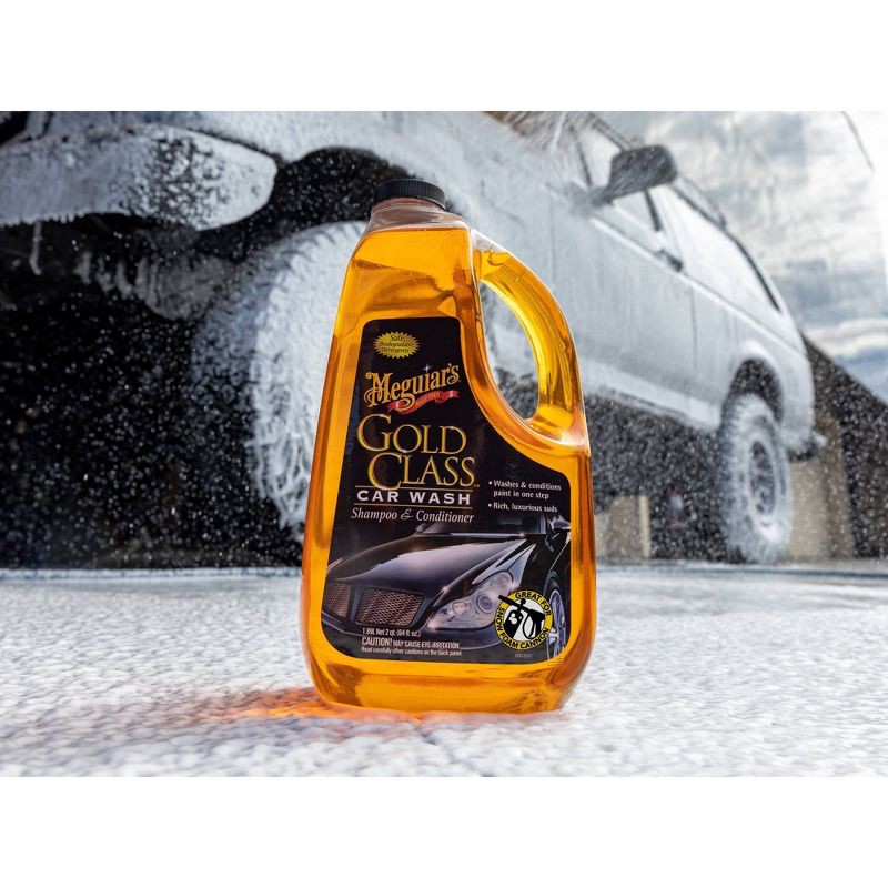 slide 4 of 7, Meguiars 64oz Gold Class Shampoo and Conditioner Car Wash: Liquid Car Soap for Cleaning, Fresh Scent, Automotive Polish, 64 oz