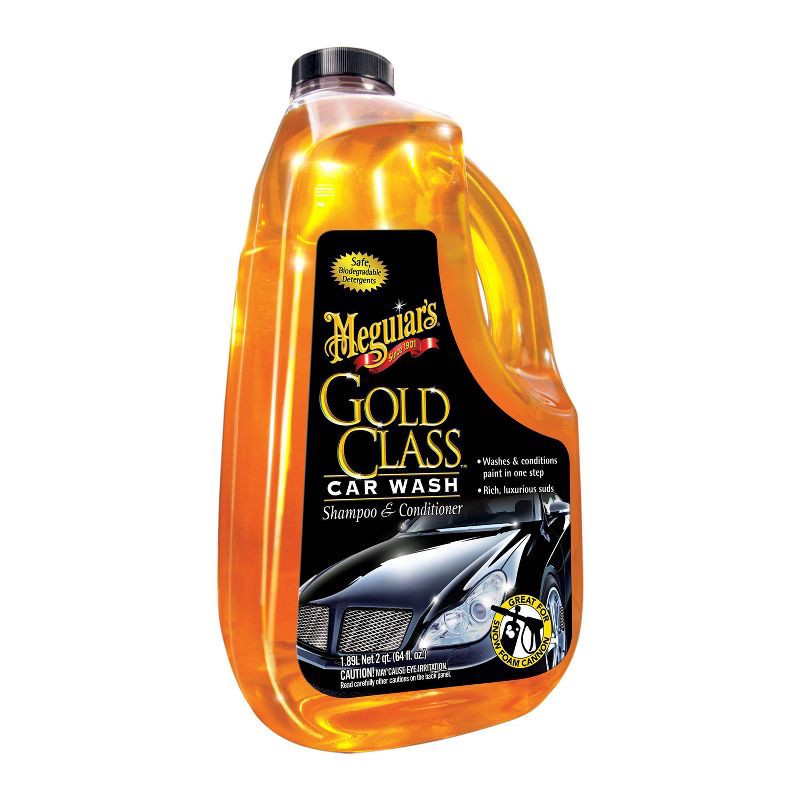 slide 1 of 7, Meguiars 64oz Gold Class Shampoo and Conditioner Car Wash: Liquid Car Soap for Cleaning, Fresh Scent, Automotive Polish, 64 oz