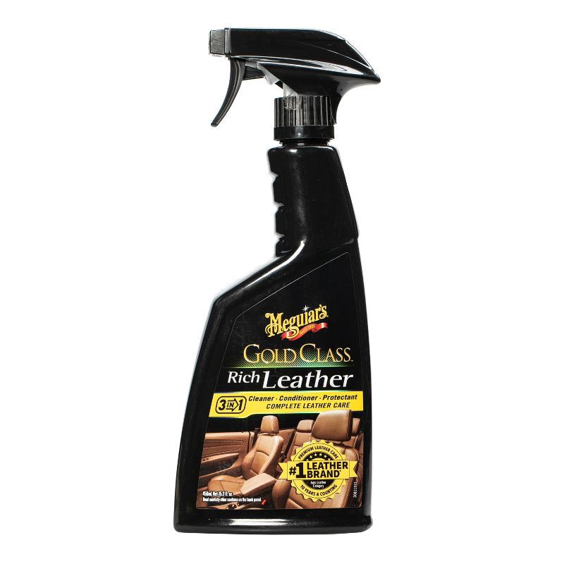 slide 6 of 7, Meguiars 15.2oz Gold Class Rich Leather Cleaning and Conditioning Spray: Car Leather Cleaner & Conditioner, Prevents Aging, 15.2 oz