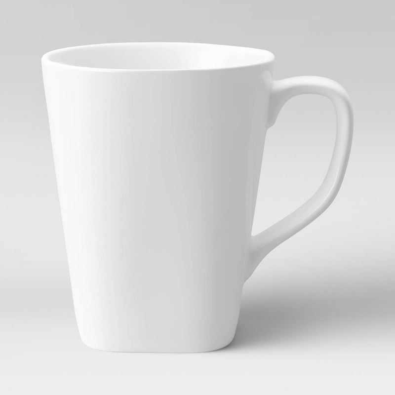 slide 1 of 2, Square Coffee Mug 13oz Porcelain - Threshold™: White, Microwave & Dishwasher-Safe, Cadmium-Free Drinkware for Hot Beverages, 13 oz