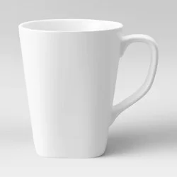 Square Coffee Mug 13oz Porcelain - Threshold™: White, Microwave & Dishwasher-Safe, Cadmium-Free Drinkware for Hot Beverages