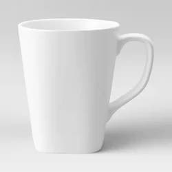 Square Coffee Mug 13oz Porcelain - Threshold™: White, Microwave & Dishwasher-Safe, Cadmium-Free Drinkware for Hot Beverages