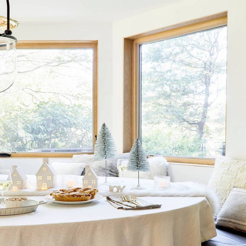 slide 4 of 6, 11" Porcelain Beaded Rim Dinner Plate White - Threshold™: Solid Textured Round Microwave & Dishwasher-Safe, 1 ct