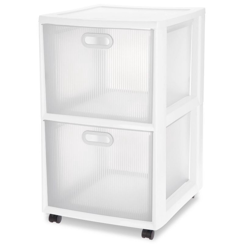 slide 1 of 10, Sterilite Ultra 2-Drawer Storage Cart White, 1 ct