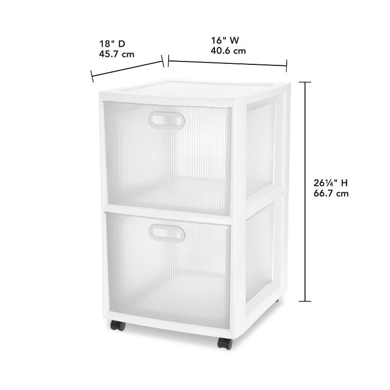 slide 11 of 11, Sterilite Ultra 2-Drawer Storage Cart White, 1 ct