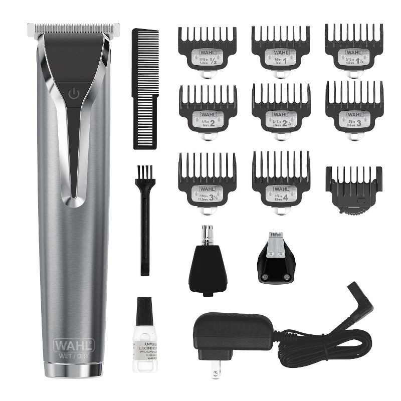 slide 3 of 9, Wahl Lithium Ion All In One Stainless Steel Cordless Electric Beard Trimmer, Detailer, and Nose Trimmer for Men, 1 ct