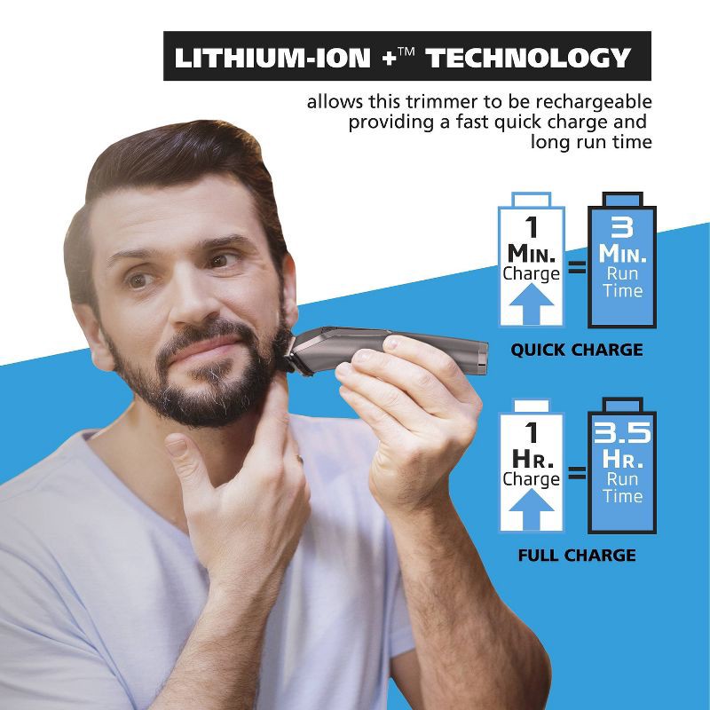 slide 7 of 9, Wahl Lithium Ion All In One Stainless Steel Cordless Electric Beard Trimmer, Detailer, and Nose Trimmer for Men, 1 ct