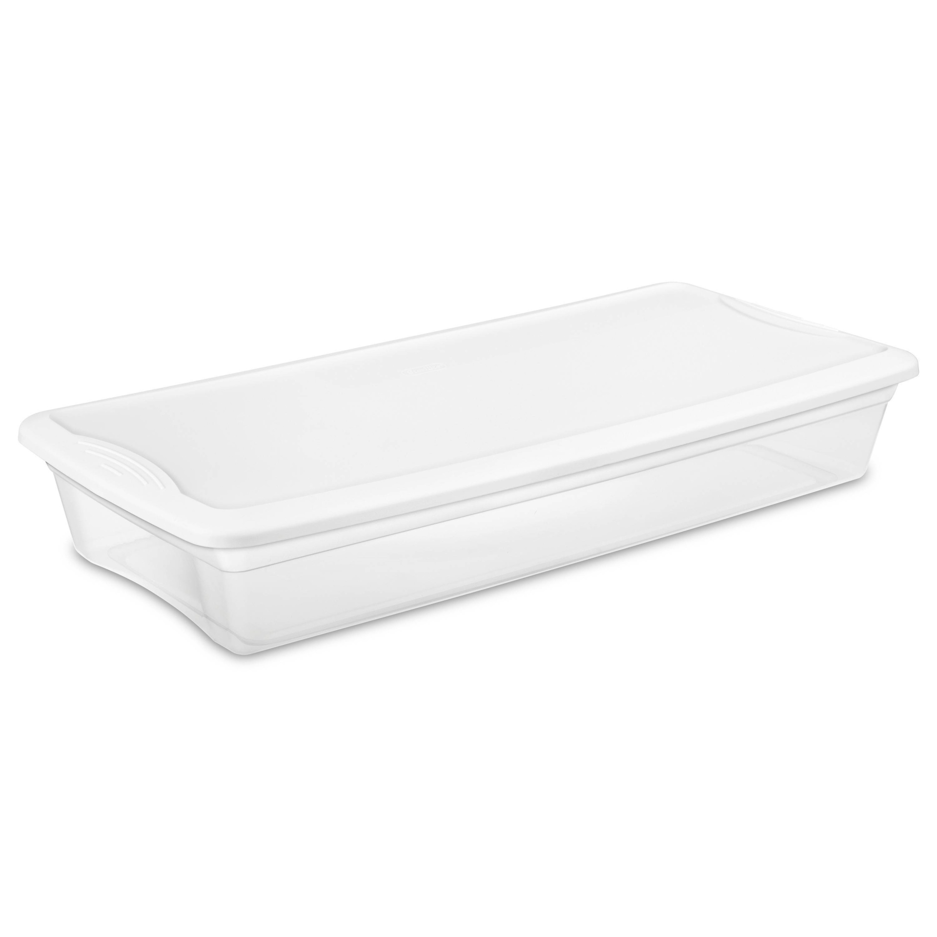 slide 1 of 6, Sterilite Under Bed Box with Lid Clear/White, 41 qt