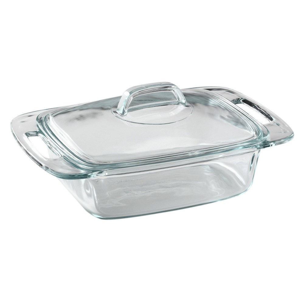 slide 2 of 2, Pyrex Easy Grab Glass Casserole Dish with Lid, 2 qt