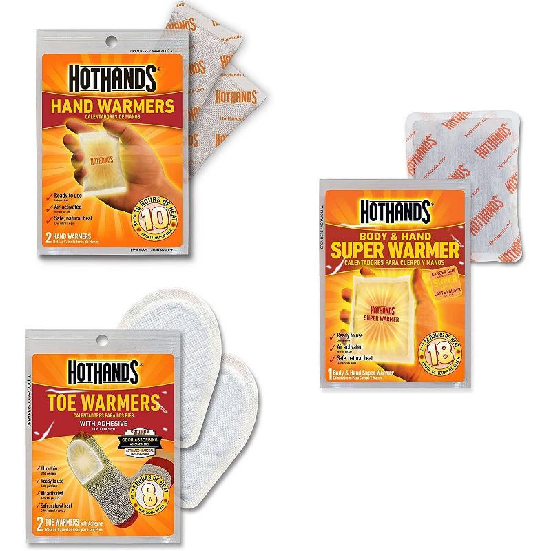 slide 2 of 3, HotHands 13pk Hand Body Toe Warmers: Iron Material, 10-Hour Duration, 154°F Max, Hand & Feet Warmers, 13 Pack, 13 ct, 13 ct