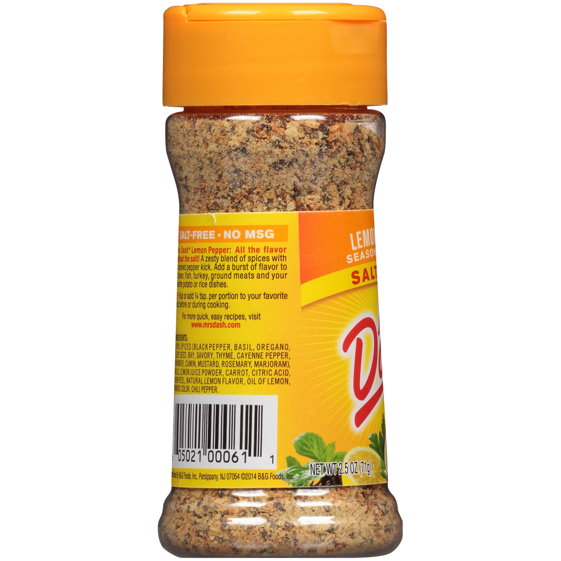 slide 2 of 6, Dash Lemon Pepper Salt-Free Seasoning Blend 2.5 oz. Shaker, 2.5 oz