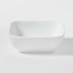 4oz Porcelain Square Dip Bowl White - Threshold™: Small Serving Ramekin, Microwave & Dishwasher Safe
