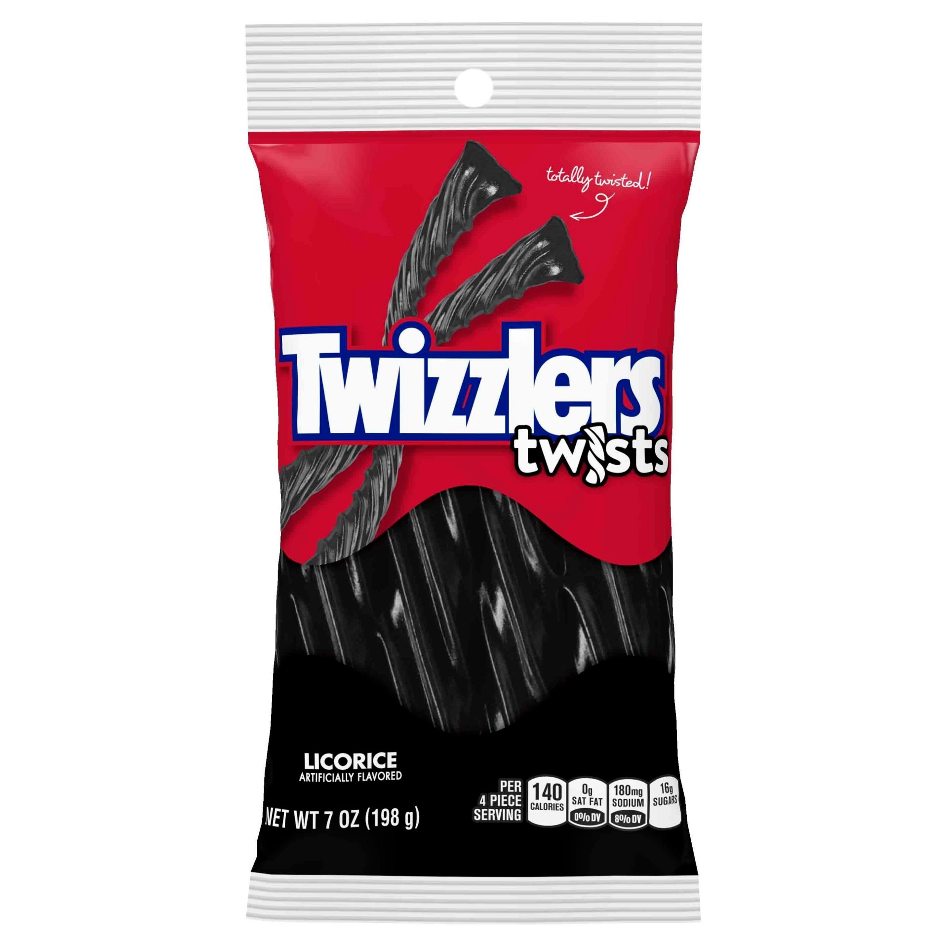 slide 1 of 3, Twizzlers Twists Black Licorice Candy, 7 oz