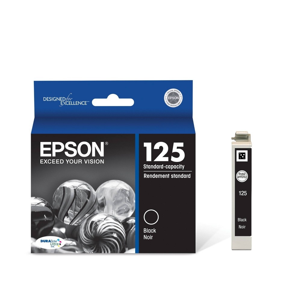 slide 4 of 6, Epson 125 DuraBrite Ultra Single Ink Cartridge - Black (T125120-CP), 1 ct