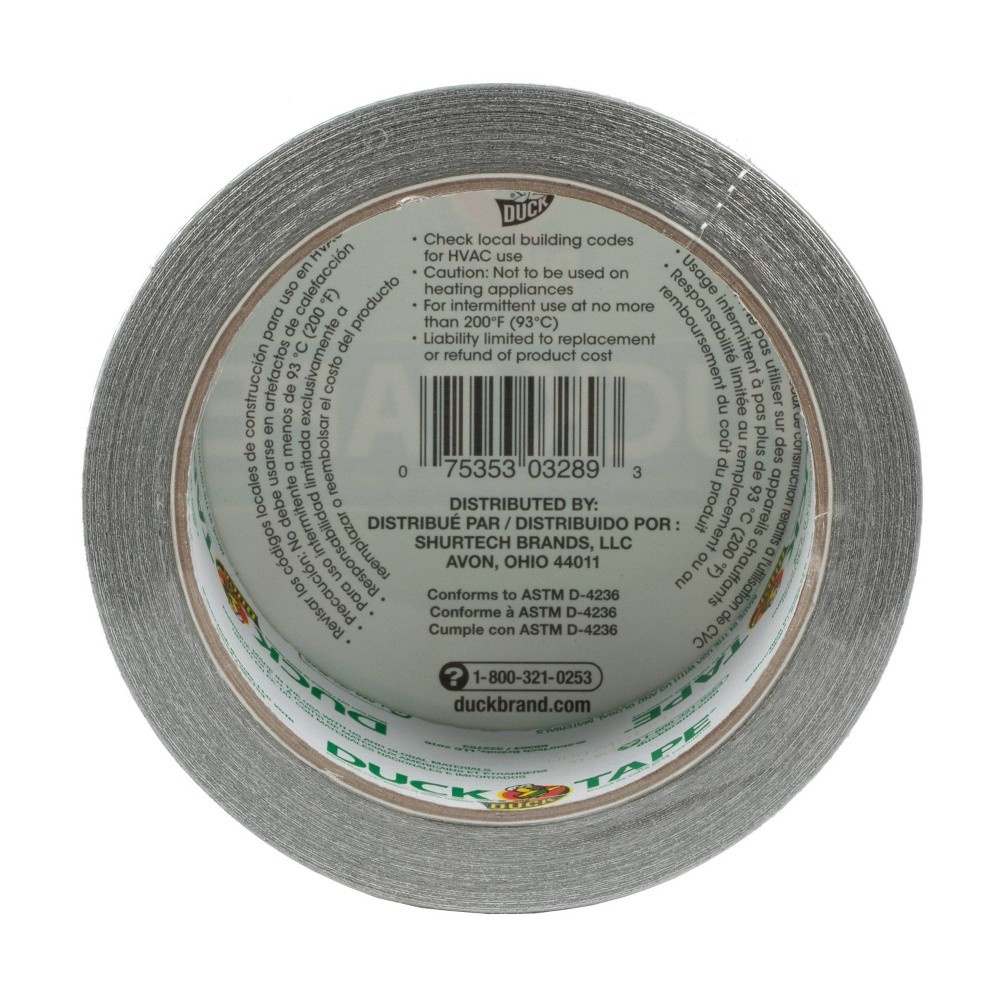 slide 4 of 7, Duck 1.88" x 15yd Duct Industrial Tape Chrome, 1 ct