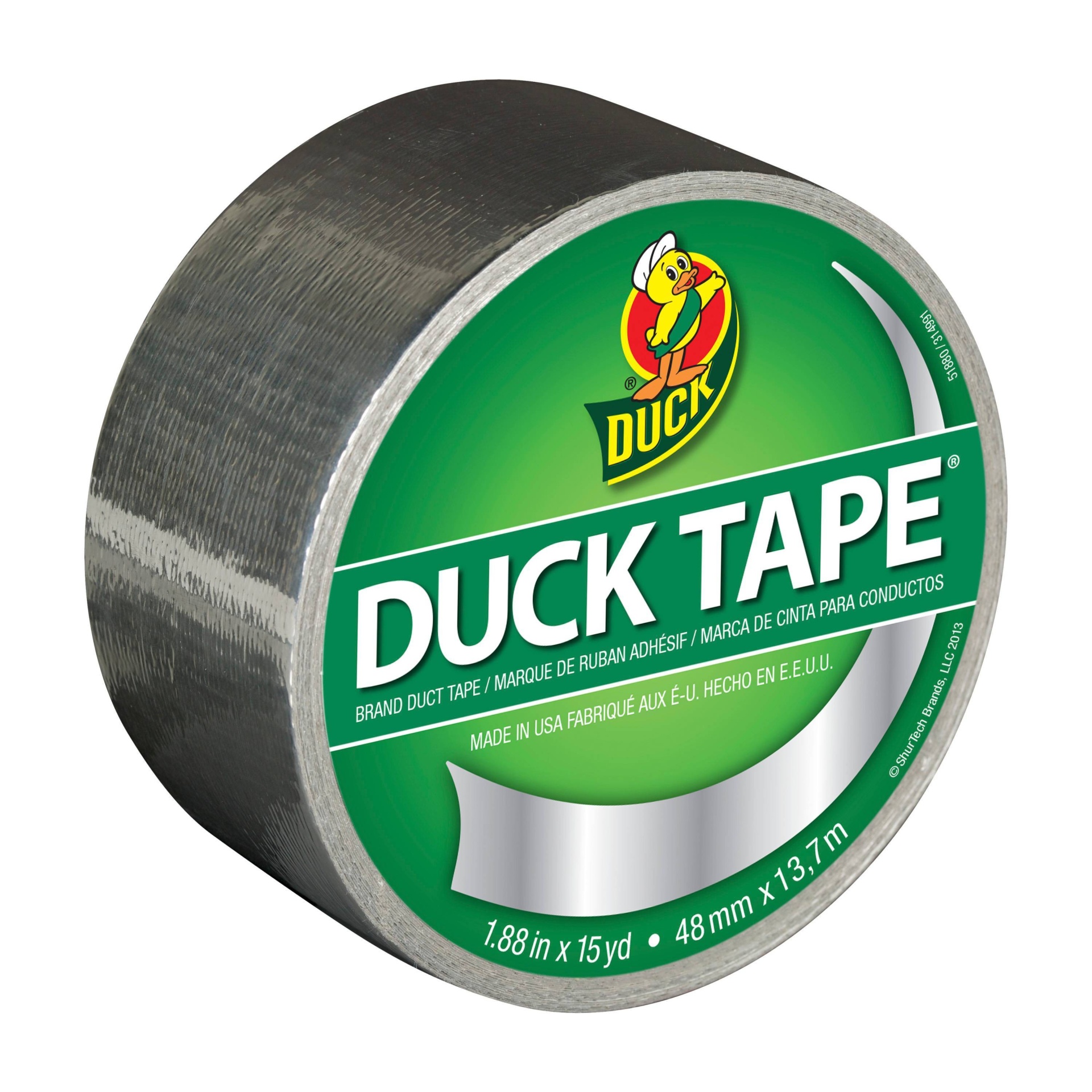 slide 1 of 7, Duck 1.88" x 15yd Duct Industrial Tape Chrome, 1 ct