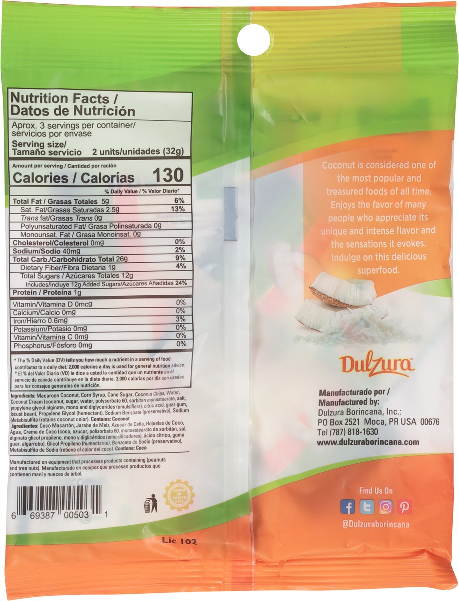 slide 7 of 9, Dulzura Bites Bocaditos De Coco Coconut Snacks 3.4 oz, 3.40 oz