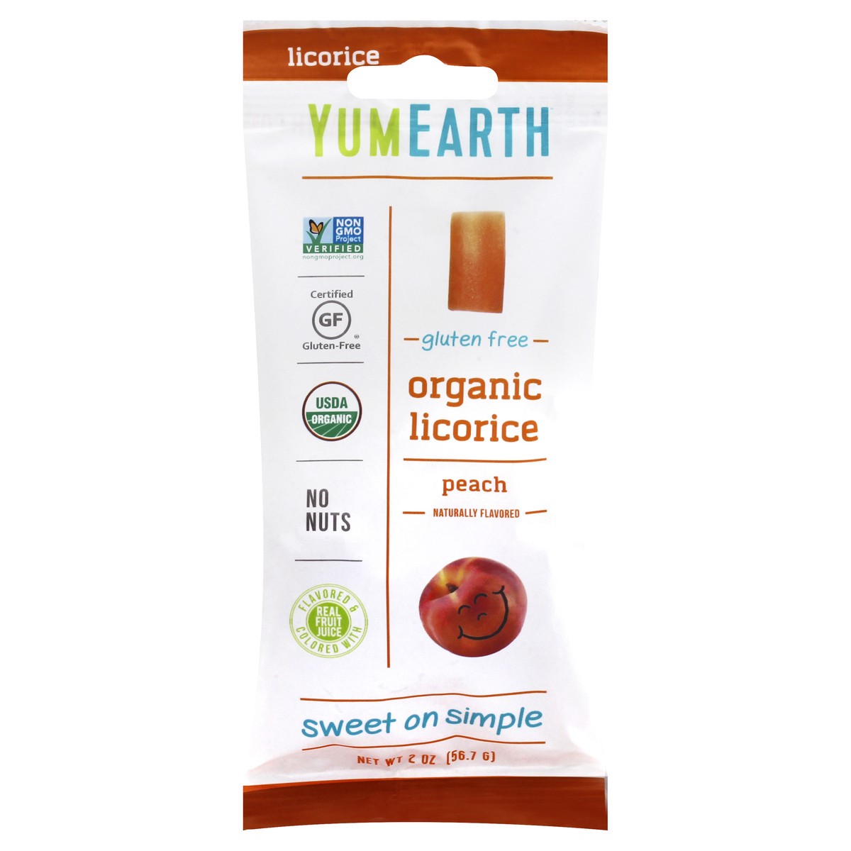 slide 1 of 10, YumEarth Yum Org Licorice Peach, 2 oz