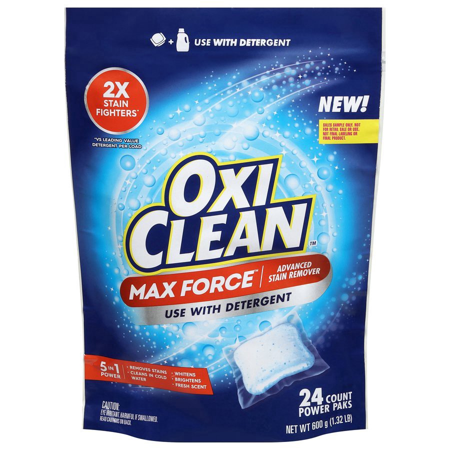 slide 1 of 1, Oxi-Clean Max Force Advanced Stain Remover Power Paks, Laundry Additive, 24 ct, 24 ct