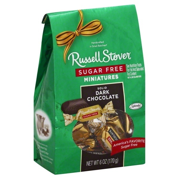slide 1 of 9, Russell Stover Sugarfree Dark Chocolate Miniatures, 6 oz