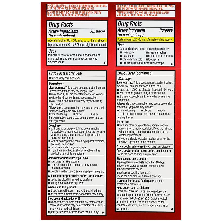 slide 5 of 5, Walgreens Combo Pack Pain Reliever & Pain Reliever PM, 75 ct