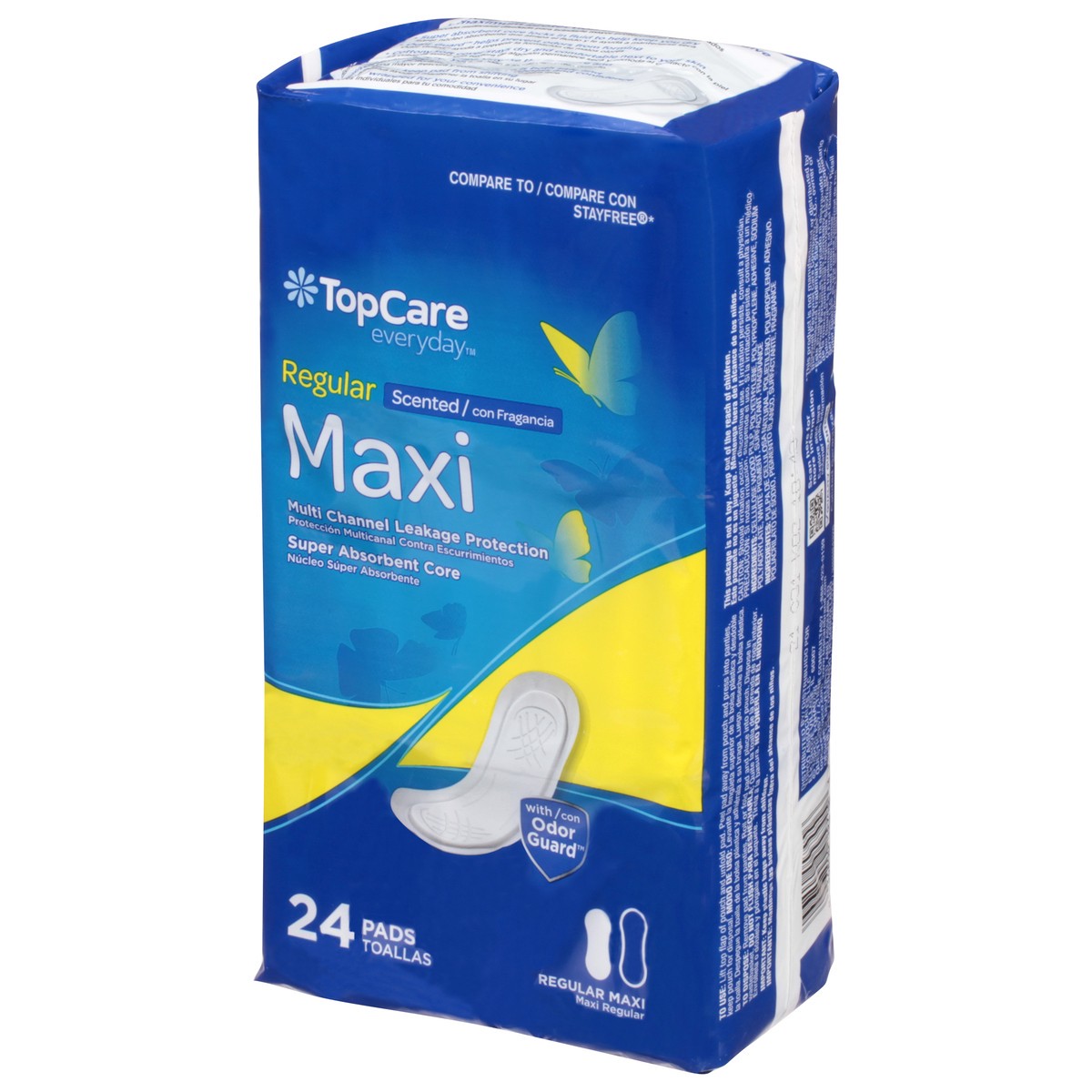 slide 3 of 9, TopCare Everyday Regular Scented Maxi Pads 24 ea, 24 ct