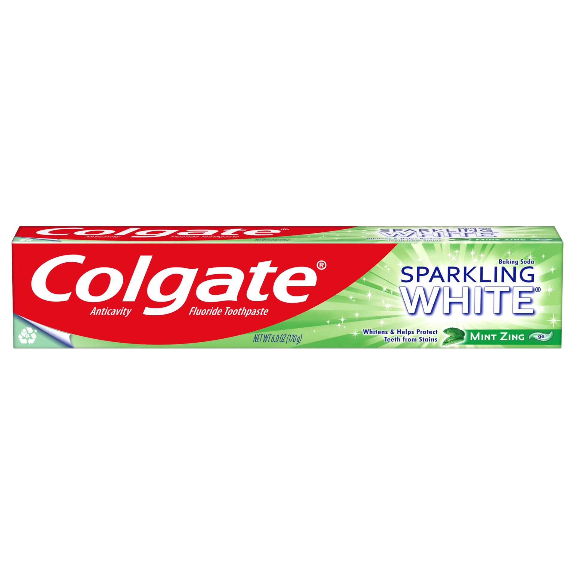 slide 1 of 7, Colgate Sparkling White Mint Zing Toothpaste, 6 oz