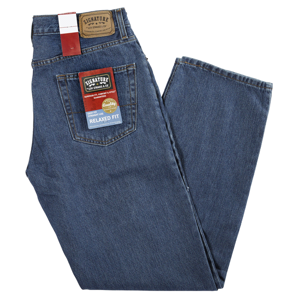 Signature by Levi Strauss & Co. Men's Relaxed Jeans Dark Stonewash 34X34 1  ct | Shipt