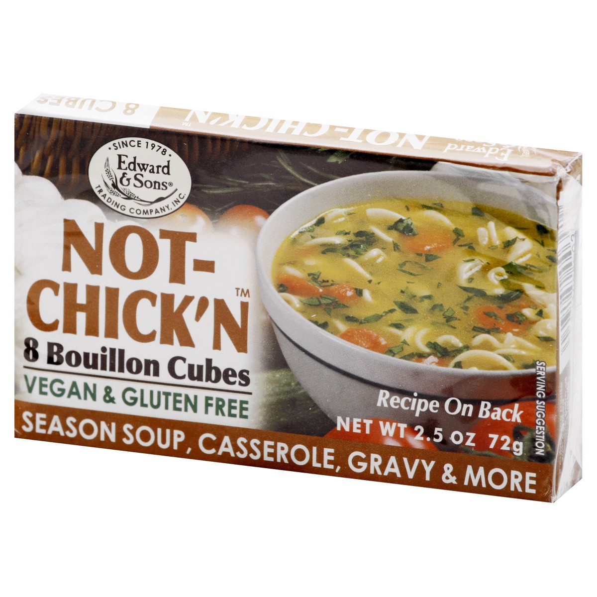 slide 3 of 9, Edward & Sons Gluten Free Not Chicken Bouillon Cube, 2.5 oz
