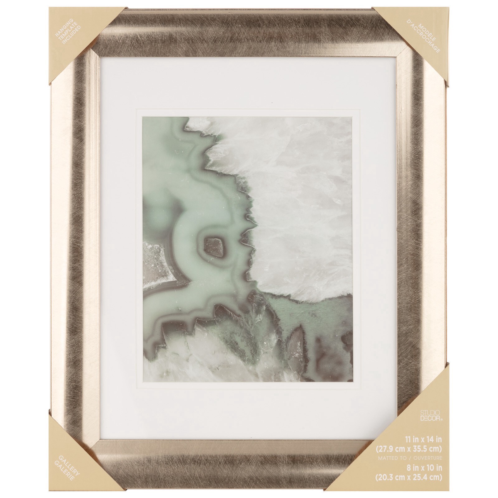slide 2 of 6, Gallery Metallic Gold Scooped Frame With Mat By Studio Decor, 8 in x 10 in mat