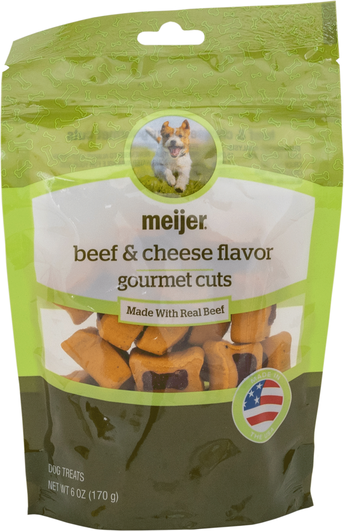 slide 1 of 2, Meijer Gourmet Cuts Beef & Cheese Dog Treats, 6 oz