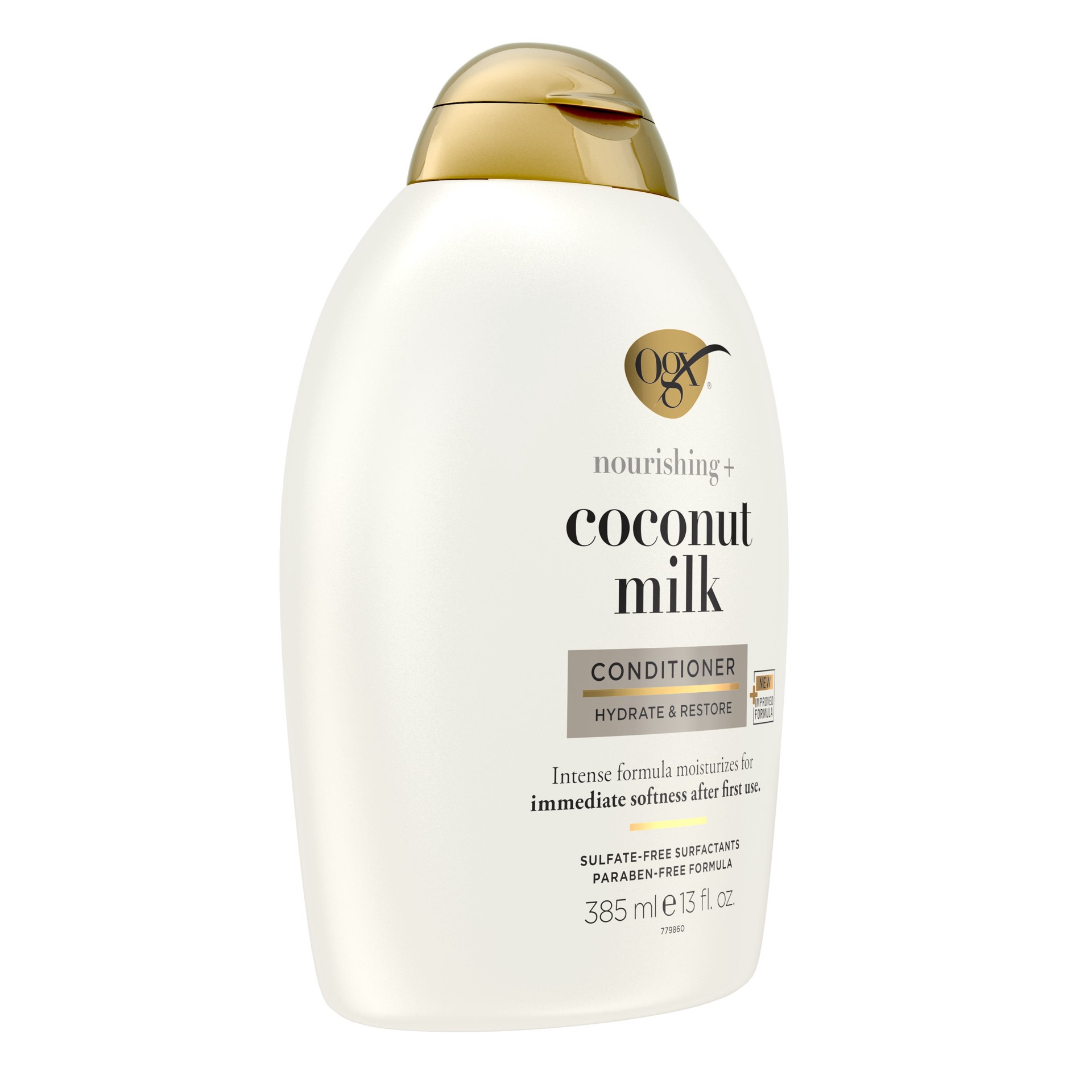 slide 3 of 9, OGX Nourishing + Coconut Milk Conditioner, Hydrating & Restoring Conditioner Moisturizes for Soft Hair After the First Use, Parabens-Free, Sulfate-Free Surfactants, 13 fl. Oz, 385 ml