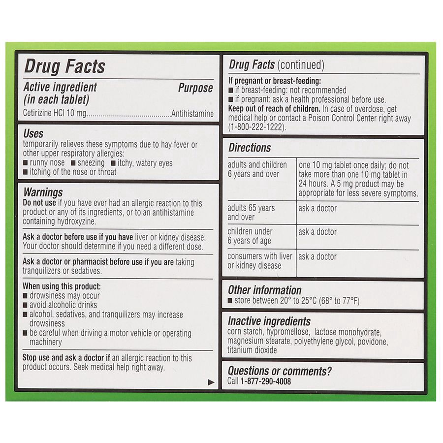 slide 3 of 3, Walgreens 24 Hour Allergy Relief Cetirizine Tablets, 30 ct