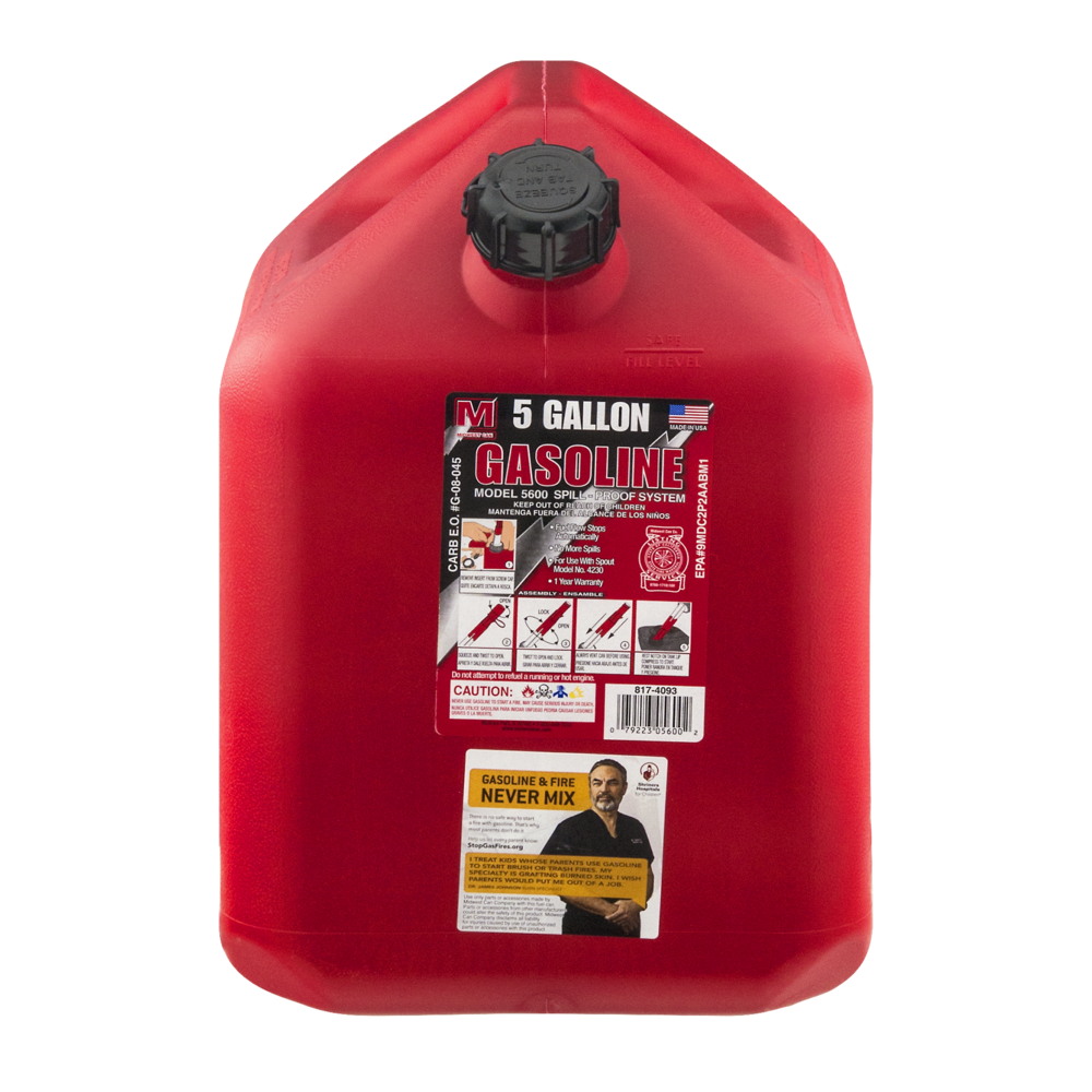 slide 1 of 1, Midwest Carb Style Gas Can, 5 Gallon Red, 5 gal