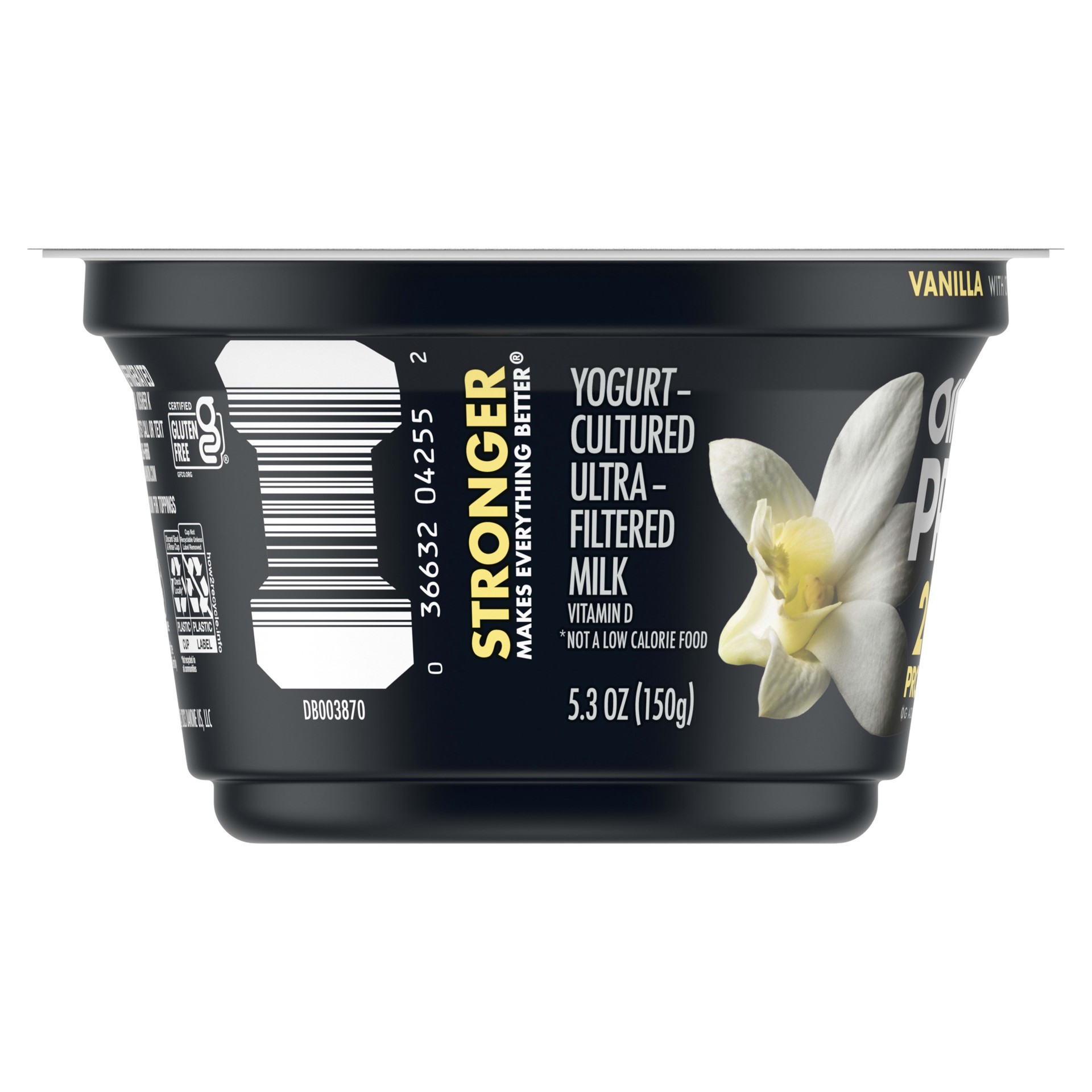 slide 5 of 5, Oikos Pro Vanilla Yogurt-Cultured Ultra-Filtered Milk Product, 20 Grams of Protein, 0g Added Sugar, Just Delicious High Protein Snacks, 5.3 OZ Cup, 5.3 oz