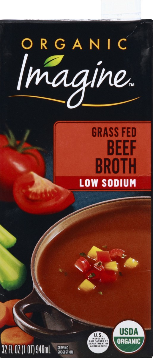 slide 4 of 4, Imagine Organic Beef Flavored Broth, 32 fl oz
