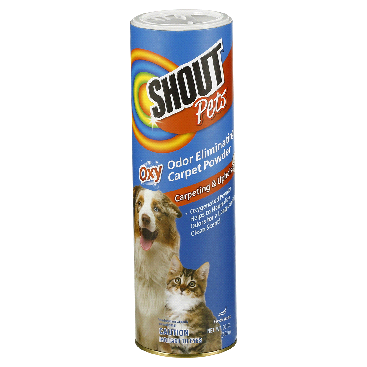 slide 1 of 1, Shout Pets Turbo Oxy Odor Eliminating Carpet Powder, Fresh, 18 oz