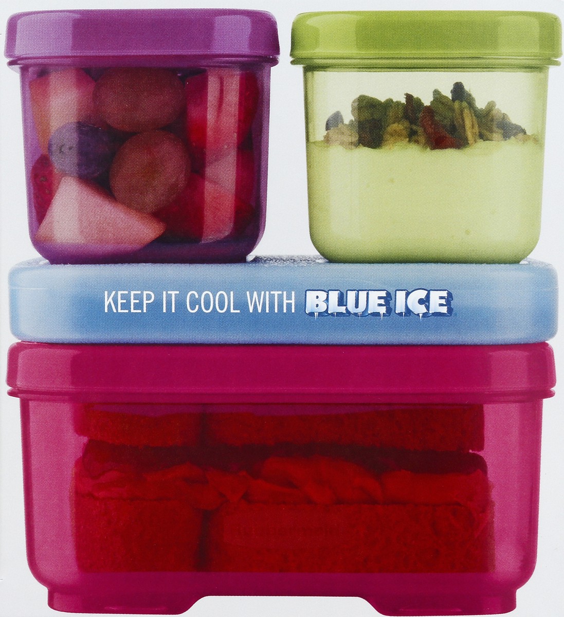 slide 2 of 4, Rubbermaid Lunchblox Kids Tall Lunch Box Set Pinkgreenpurple, 2.6 cups