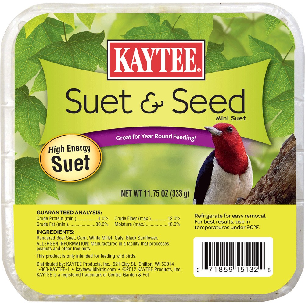 slide 1 of 4, Kaytee Wild Bird Kaytee Suet & Seed High Energy Suet 11.75 Ounces, 1 cnt