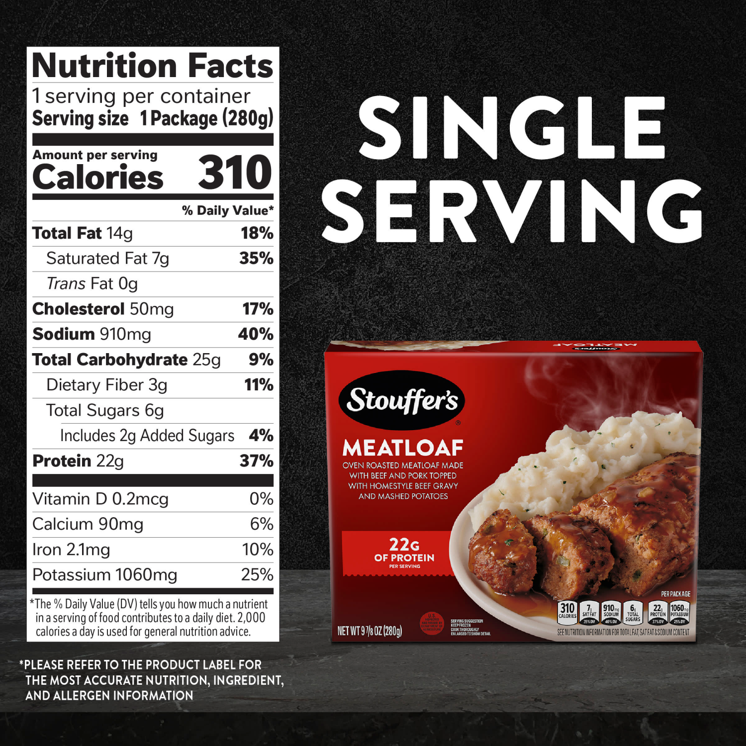 slide 6 of 8, Stouffer's Classic Meatloaf Frozen Meal 9.875 oz., 9.88 oz