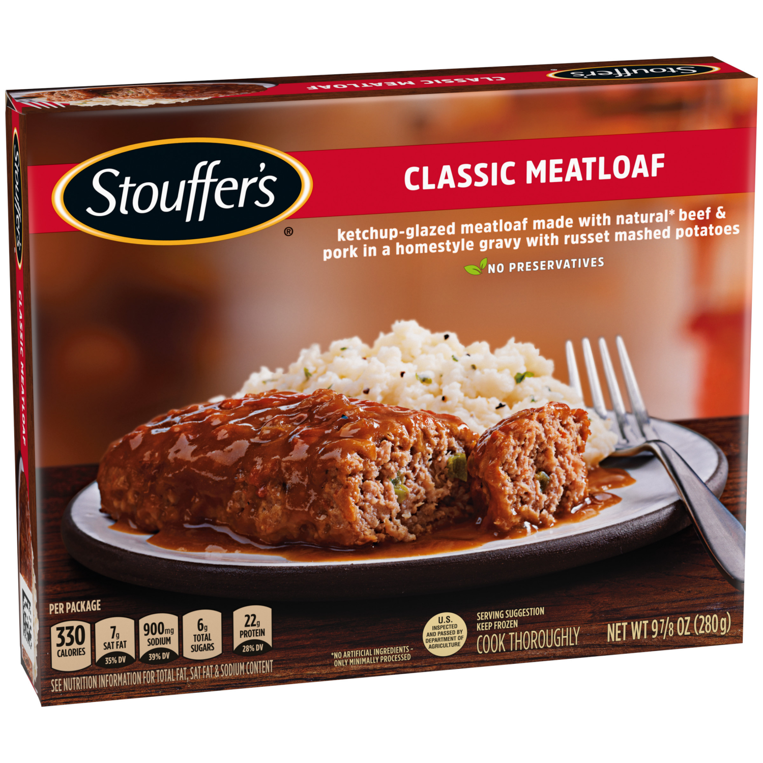 slide 2 of 8, Stouffer's Classic Meatloaf Frozen Meal 9.875 oz., 9.88 oz