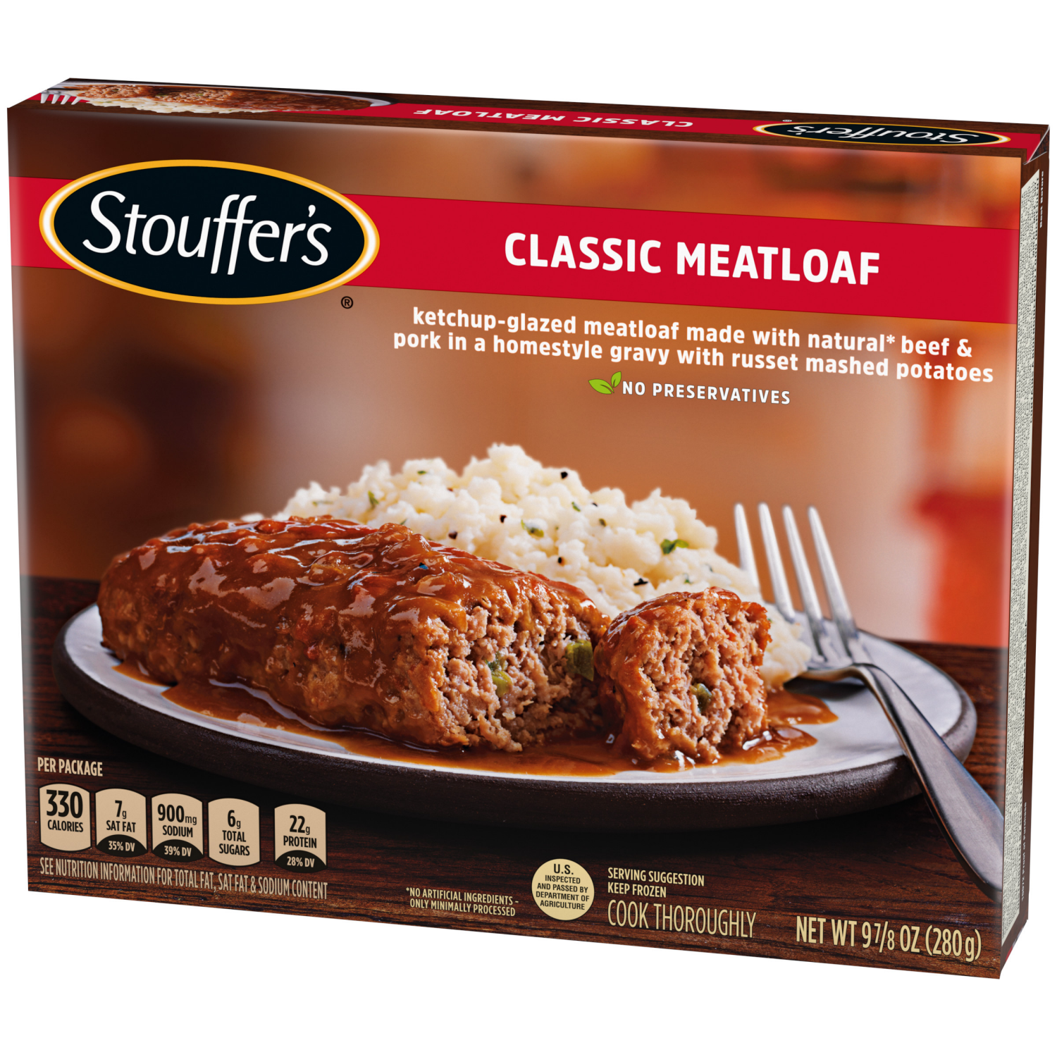 slide 3 of 8, Stouffer's Classic Meatloaf Frozen Meal 9.875 oz., 9.88 oz