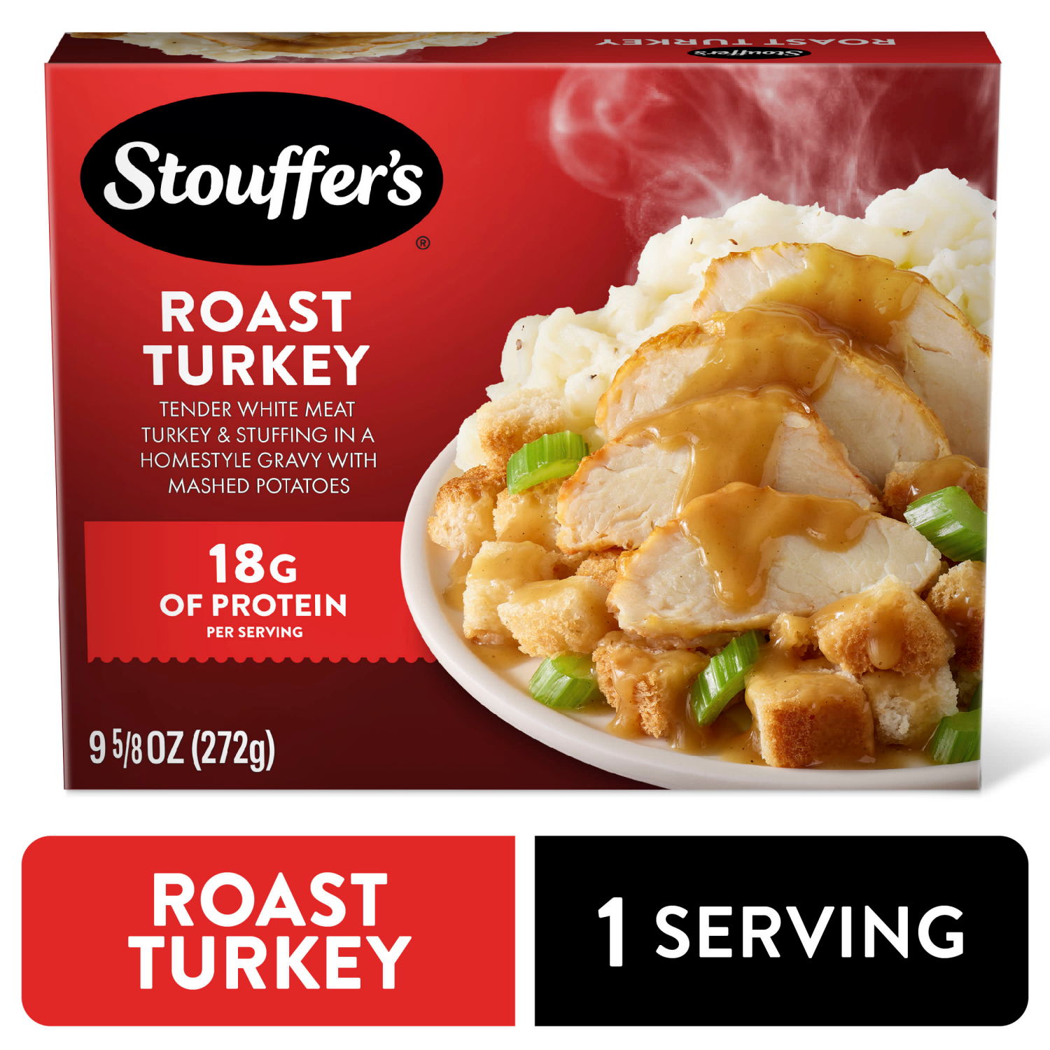 slide 1 of 5, Stouffer's Roast Turkey Frozen Meal, 9.625 oz
