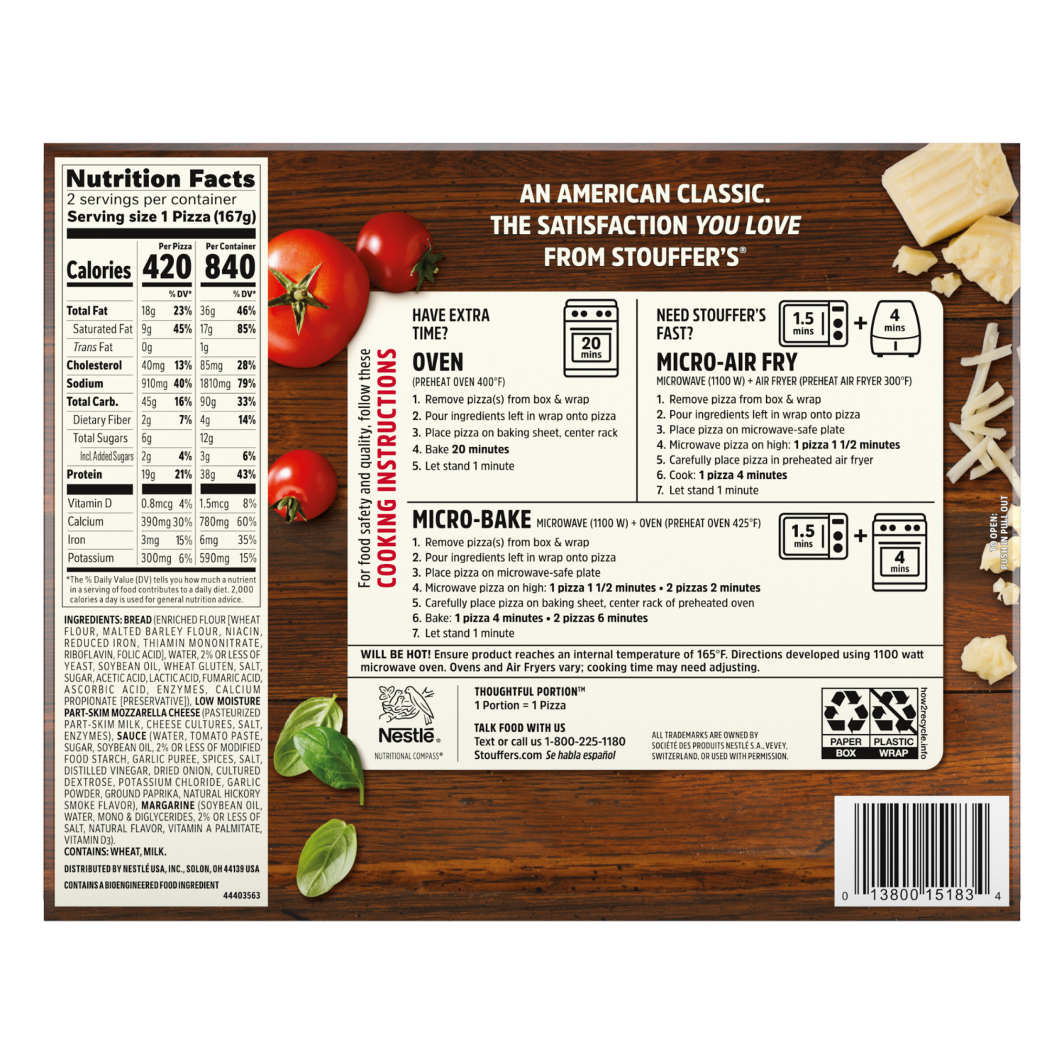 slide 5 of 8, STOUFFER'S FRENCH BREAD PIZZA Extra Cheese Pizza, Frozen Meal, 11.75 oz